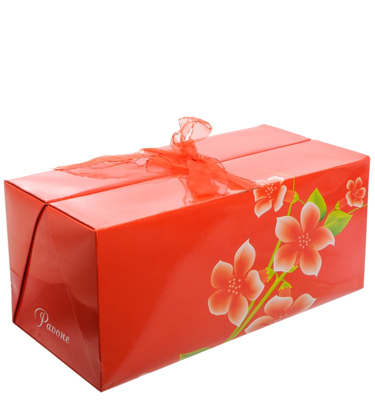 Статуэтка из фарфора Большой Красный кот с цветами Pavone JP-11/ 42, фотография коробки