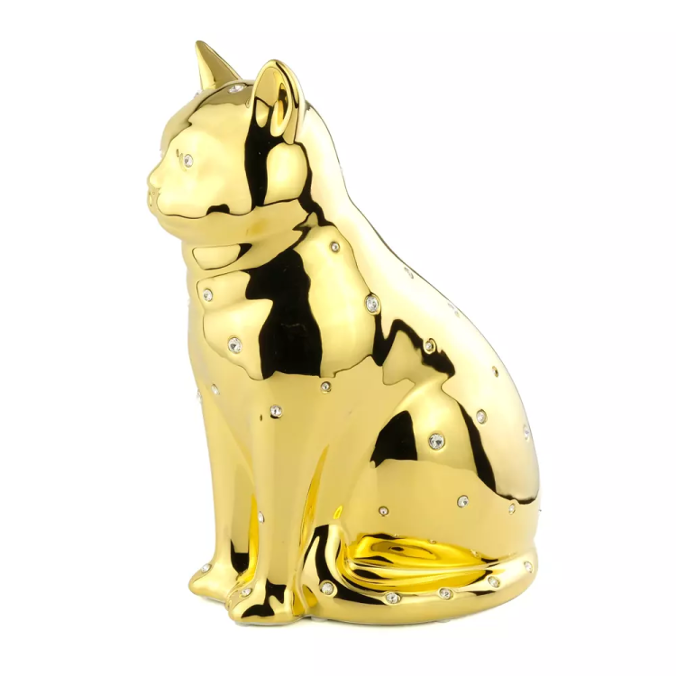 Статуэтка золотая кошка коллекция Giardino Migliore De Luxe 30135, вид профиль