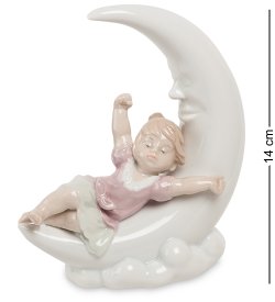 Статуэтка из фарфора Девочка отдыхает на луне