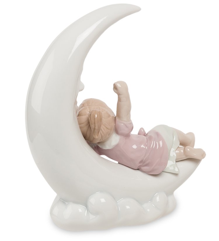 Статуэтка из фарфора Девочка отдыхает на луне Pavone JP-29/ 19, фотография со спины