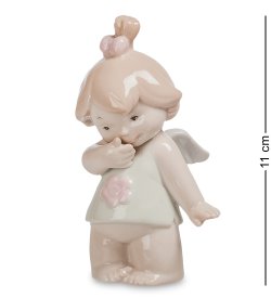 Статуэтка из фарфора Девочка Ангелочек с цветочком