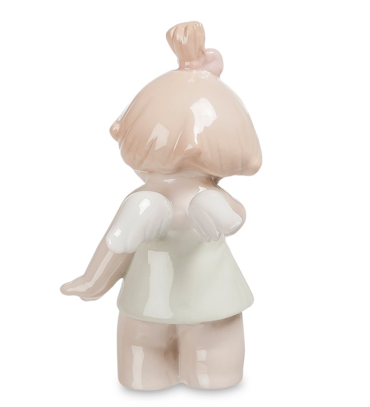 Статуэтка из фарфора Девочка Ангелочек с цветочком Pavone JP-54/ 6, фотография со спины