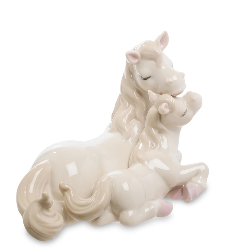 Статуэтка из фарфора Лошадок Самая лучшая мама Pavone JP-61/ 8, фотография сбоку