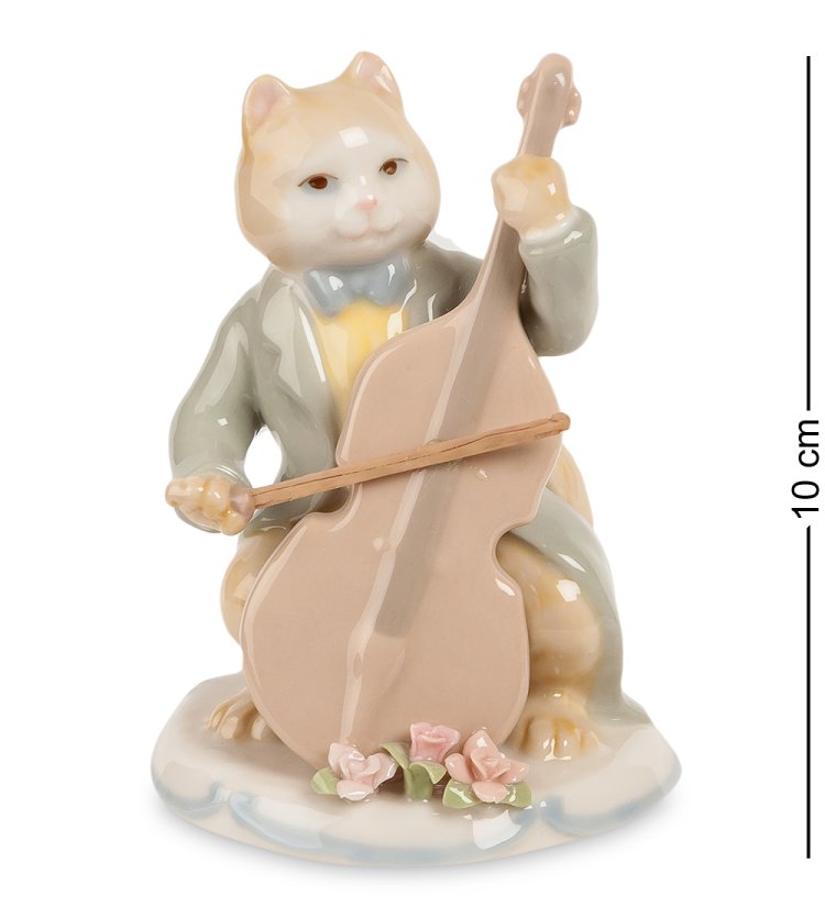 Статуэтка из фарфора Кот с виолончелью Pavone CMS-48/ 2