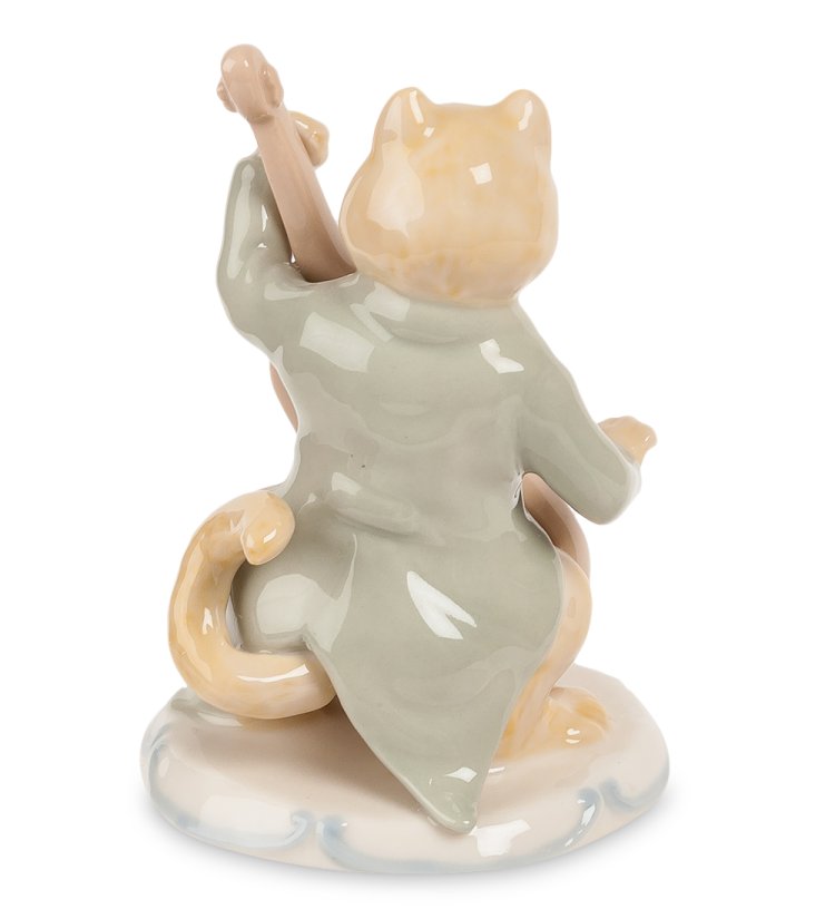 Статуэтка из фарфора Кот с виолончелью Pavone CMS-48/ 2, фотография со спины