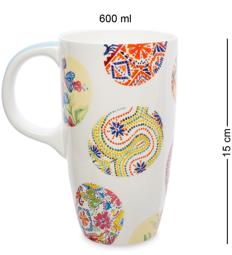 Кружка из фарфора Пасхальный Орнамент Pavone JK-289, оборотная сторона