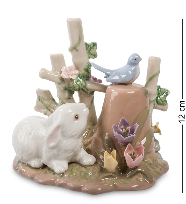 Фигурка из фарфора Зайчонок у забора Pavone CMS-15/71