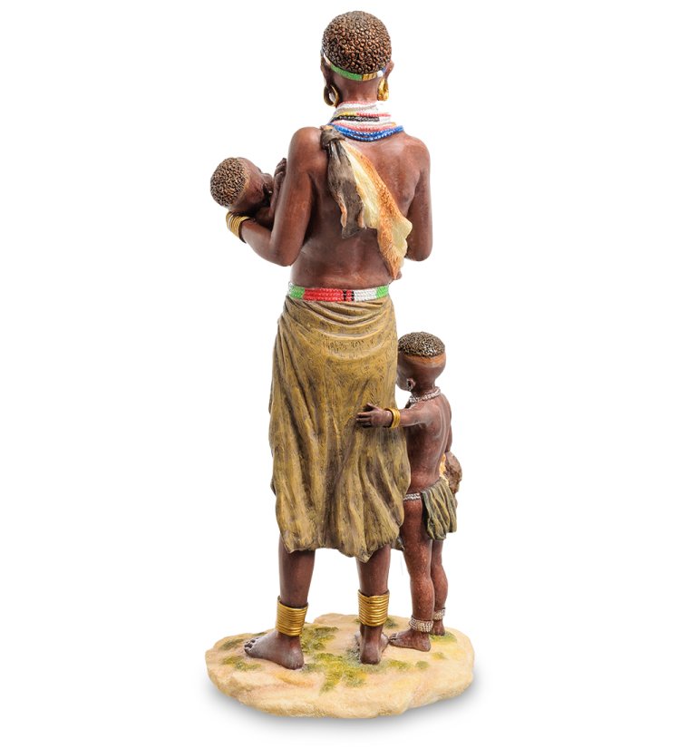 Статуэтка Африканка с детьми Veronese WS-728, оборотная сторона