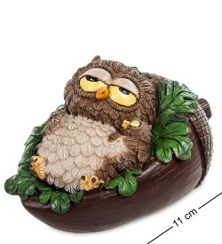 Фигурка Сова с совенком Уютное гнездышко