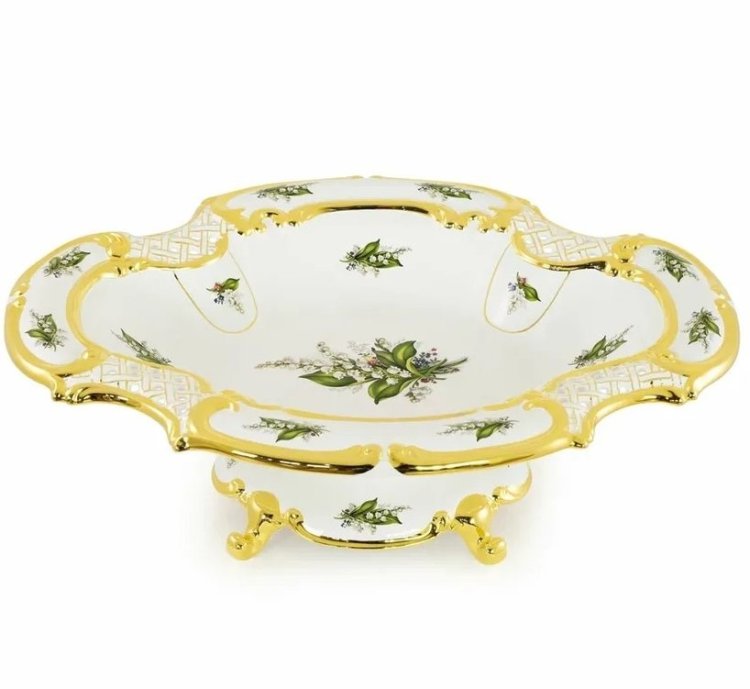 Овальное Блюдо на ножке коллекция Ландыши Migliore De Luxe 27526, фотография 2