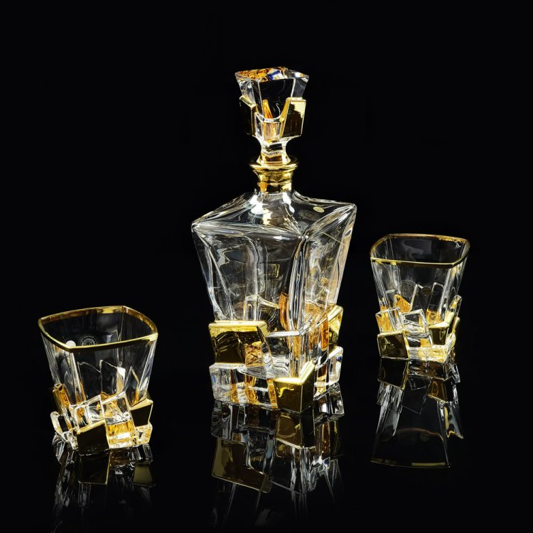 Комплект для виски графин и 2 стакана Lord Migliori De Luxe 25678