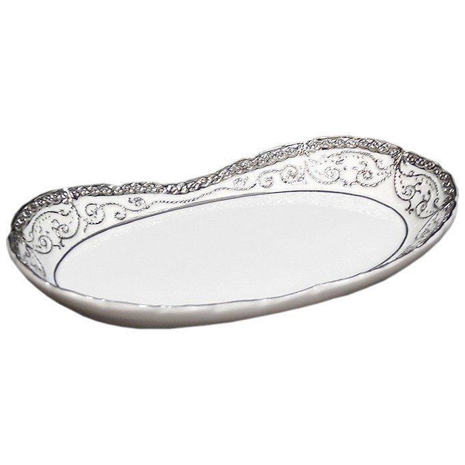 Декоративная Тарелка из фарфора с отделкой серебряного цвета Cattin 710/FPT