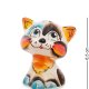 Фигурка Кот голова Цветная гжель ГЛ-165