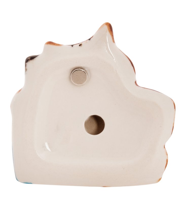 Магнит Кот Кефир Цветная гжель ГЛ-612, фотография с обратной стороны