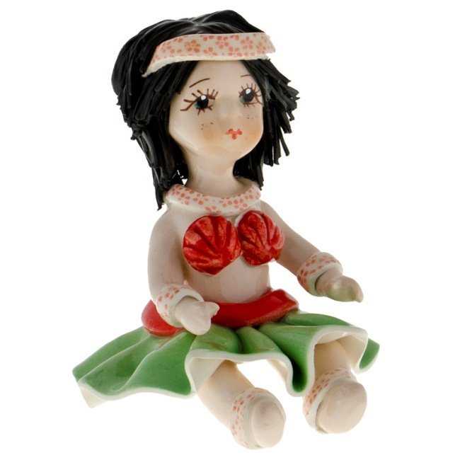 Статуэтка из фарфора Девочка в зеленой юбке ZamPiva 00391