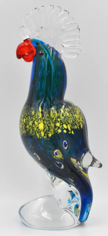 Статуэтка из Венецианского стекла Попугай Mirho 17330, вид профиль сбоку