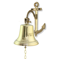 Судовой колокол Варяг на кронштейне Якорь - Диаметр 18 см