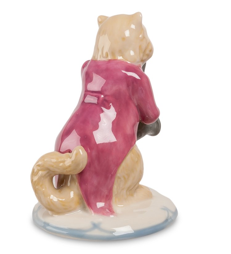 Статуэтка из фарфора Кот с саксофоном Pavone CMS-48/ 3, фотография со спины