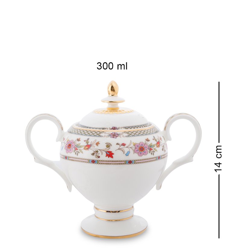 Чайный сервиз на 6 персон с тарелками Милано-Мариттима Pavone JK-209, фотография сахарницы