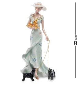 Статуэтка из керамики Дама с двумя собачками