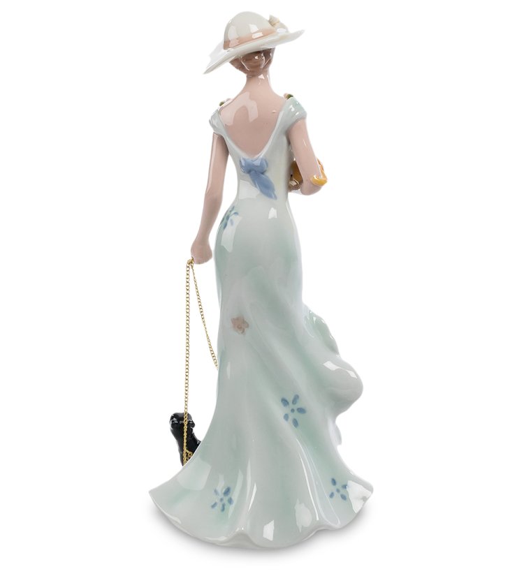 Статуэтка из керамики Дама с двумя собачками Pavone CMS-32/ 4, фотография со спины