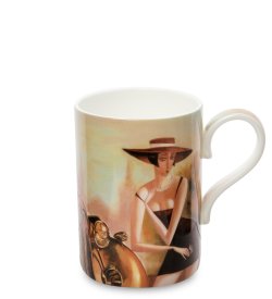 Кружка из фарфора Дама в шляпке