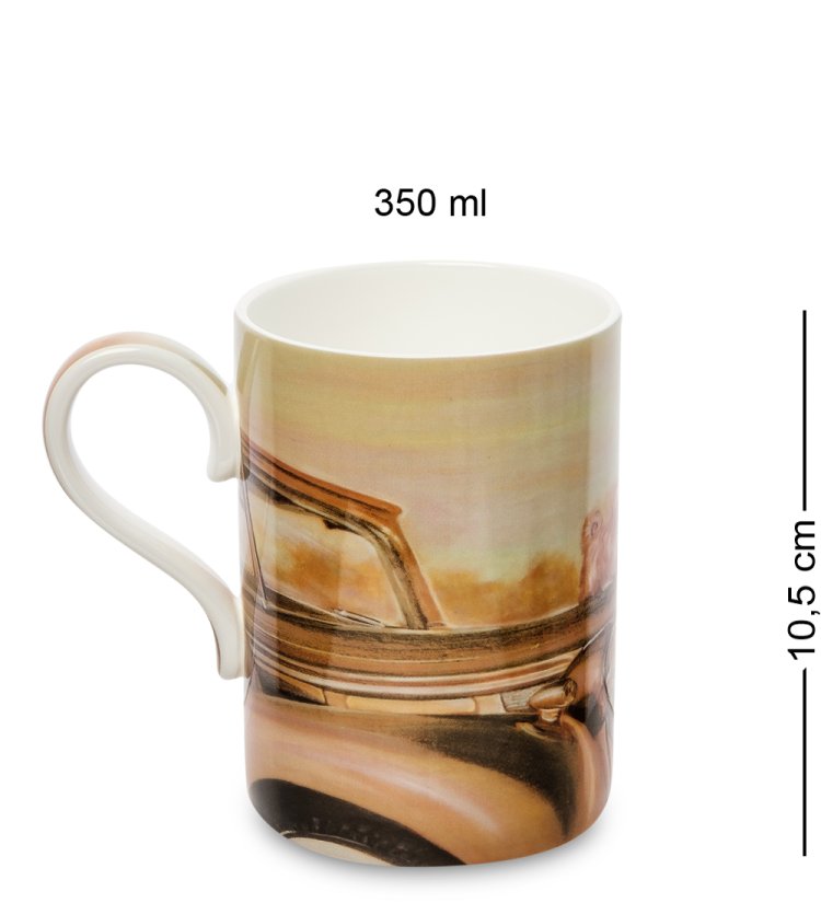 Кружка из фарфора Дама в шляпке Pavone JK-290, оборотная сторона