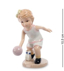 Статуэтка из керамики Девочка Игра в боулинг