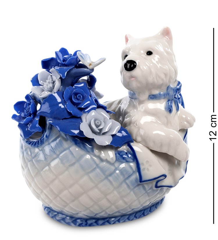 Фигурка из керамики Щенок в корзинке Pavone CMS-46/ 7