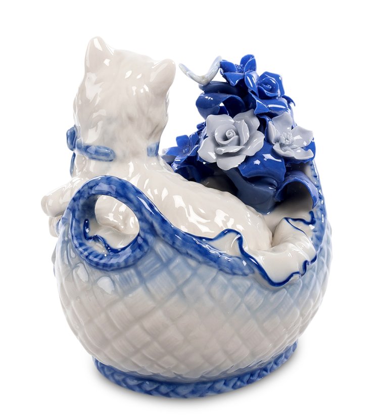 Фигурка из керамики Щенок в корзинке Pavone CMS-46/ 7, фотография со спины