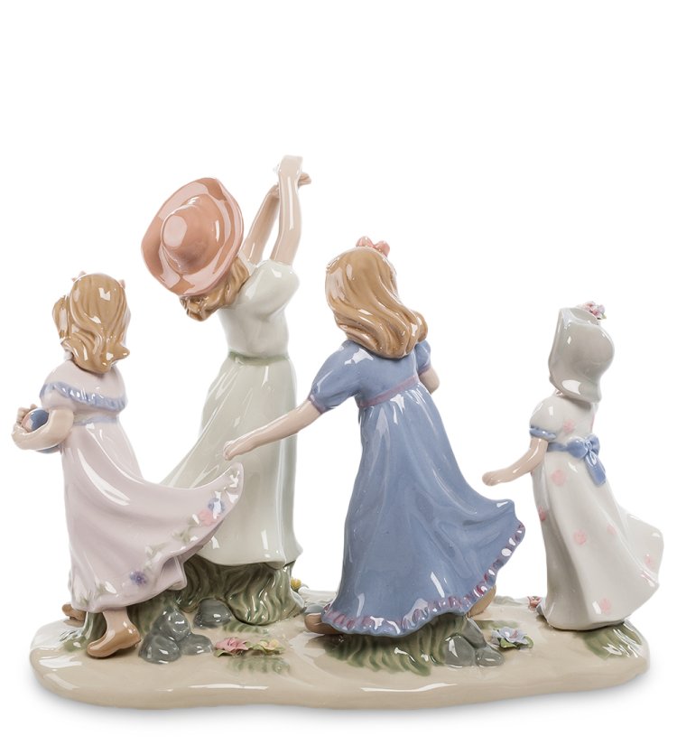 Статуэтка из керамики Подружки на прогулке Pavone CMS-20/28, фотография со спины