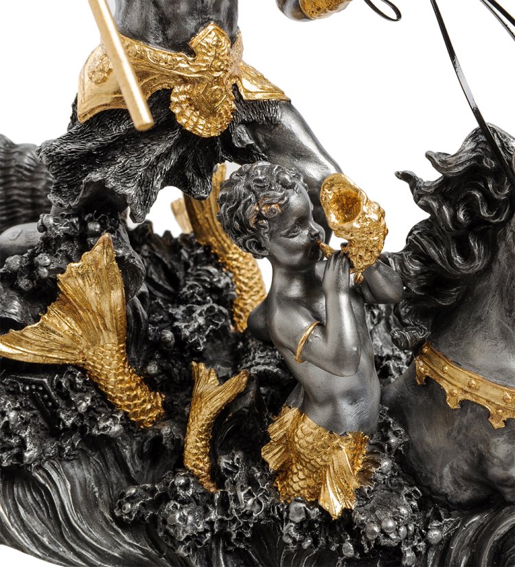 Статуэтка Посейдон - Морское Золото Veronese WS-648, увеличенный вид деталей