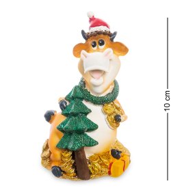 Статуэтка Новогодний Бык с Ёлкой символ 2021 года
