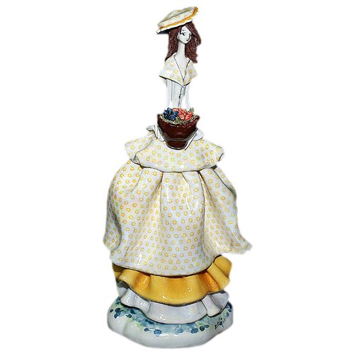 Статуэтка из фарфора Леди в жёлтом с цветами (средняя)