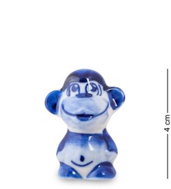 Маленькая Фигурка Обезьянка Муся Голубая гжель