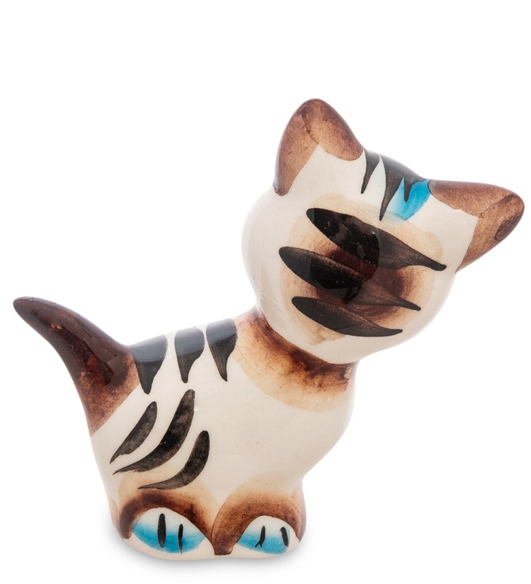 Фигурка Котенок по имени Гав Цветная гжель ГЛ-206, фотография со спины