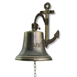 Рында Варяг Антик на кронштейне Якорь - Диаметр 18 см