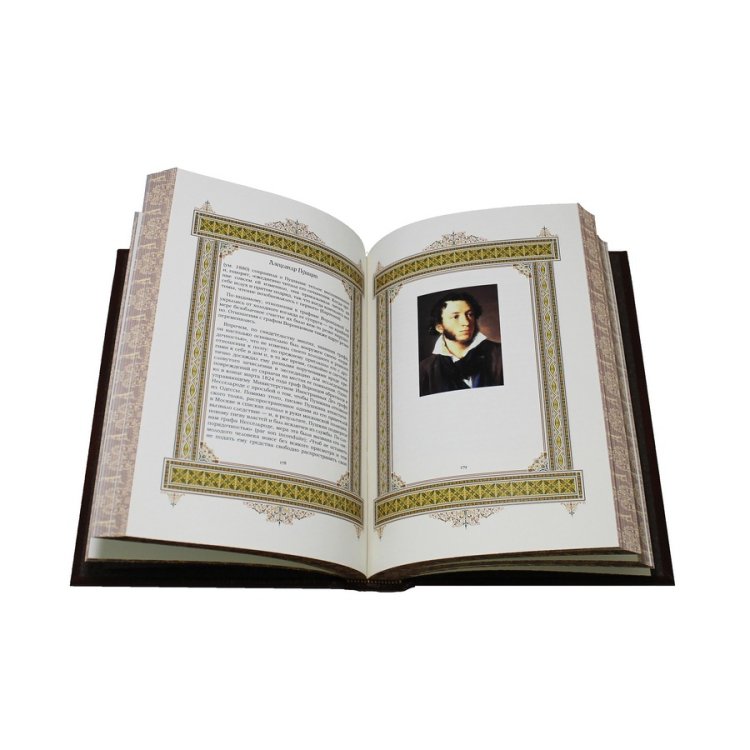 Книга в кожаном переплете Александр - Великие имена в футляре BG1340F, фотография разворота книги