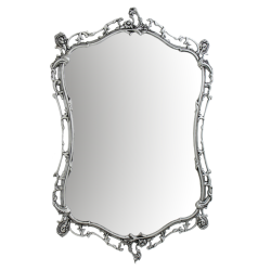 Настенное Зеркало Бикош в серебряной раме из бронзы