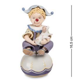 Музыкальная Статуэтка из фарфора Клоун с собачкой