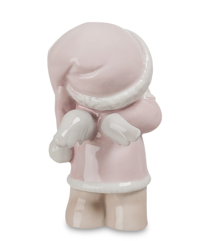 Статуэтка из фарфора Ангелочек в шапке Pavone JP-54/ 8, фотография со спины