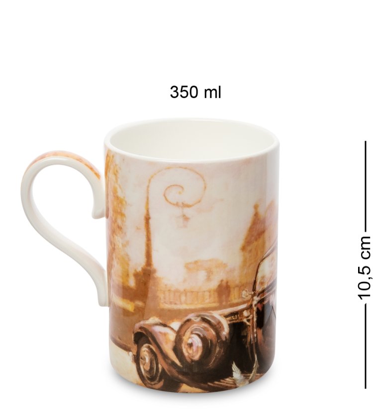 Кружка из фарфора Элегантная Нежность Pavone JK-291, оборотная сторона