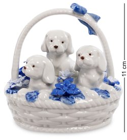 Фигурка из керамики Щенки в корзинке