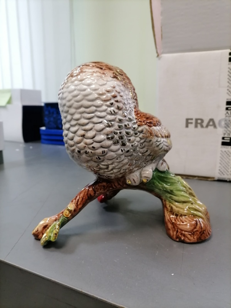 Статуэтка Сова на ветке Ahura SR1650/DDO, фото со склада оборотная сторона