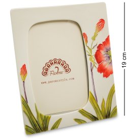 Фоторамка из фарфора красный цветок