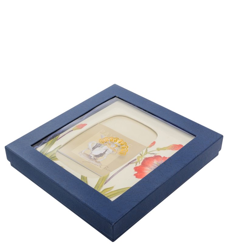 Фоторамка из фарфора красный цветок Pavone JP-95/20, фотография коробки