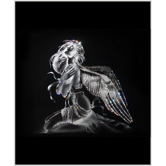 Картина Девушка Ангел c кристаллами Swarovski