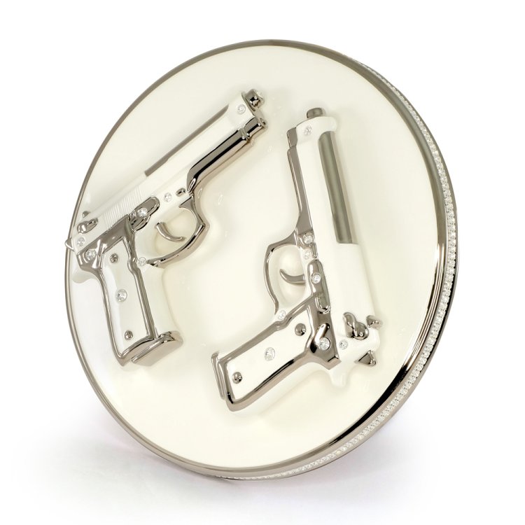 Тарелка с 2 Пистолетами Swarovski коллекция Pistolleto Migliore De Luxe 26600