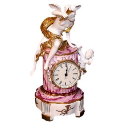 Часы из фарфора розовые Юные Ангелы