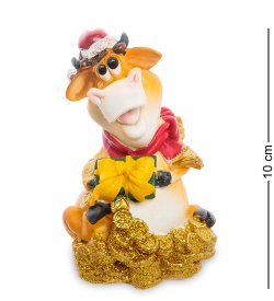 Статуэтка Новогодний Бык с монетами символ 2021 года